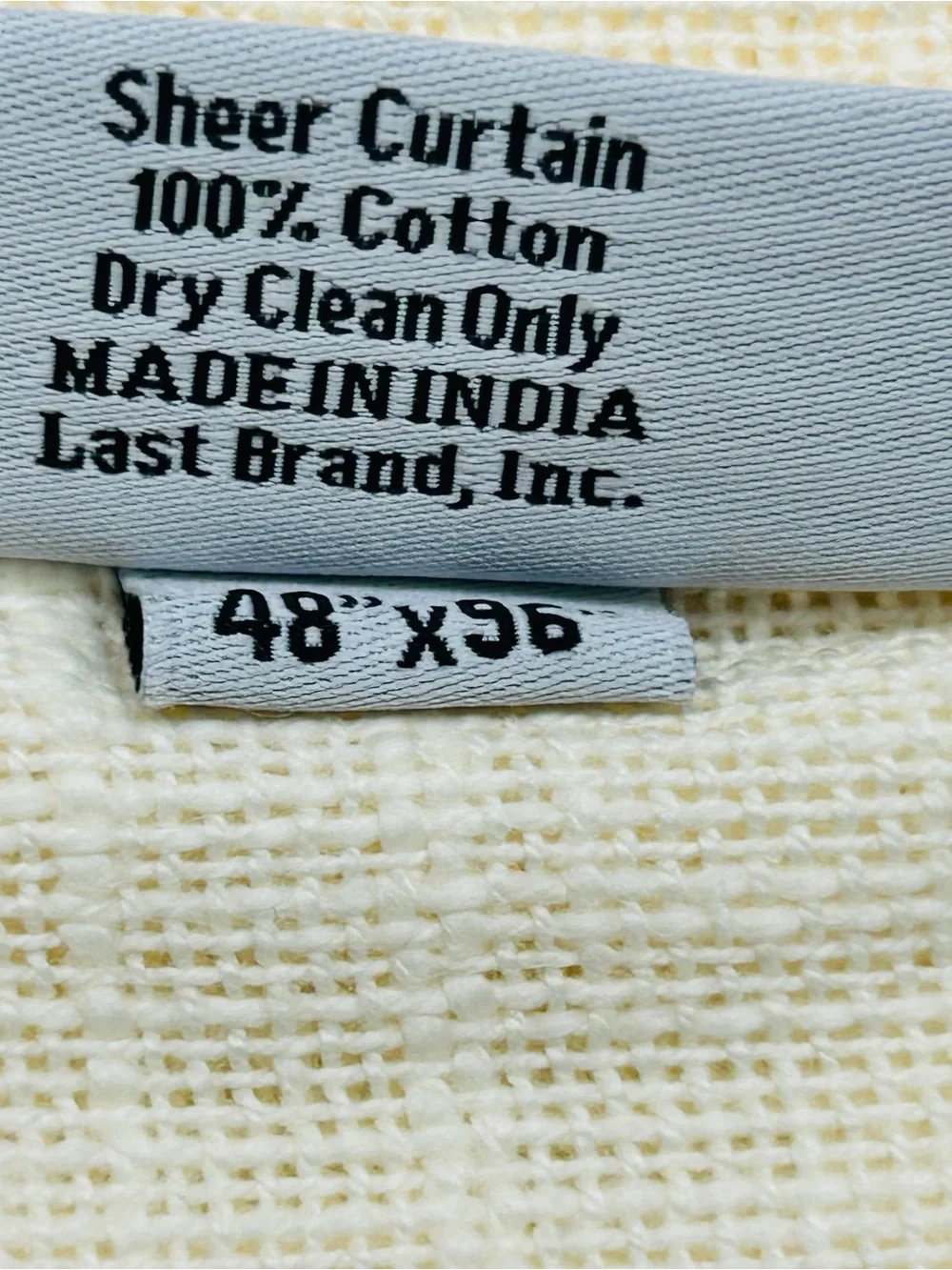 QUINCE Set Of 2 48x96 Cotton Sheer Curtains Ivory 9704